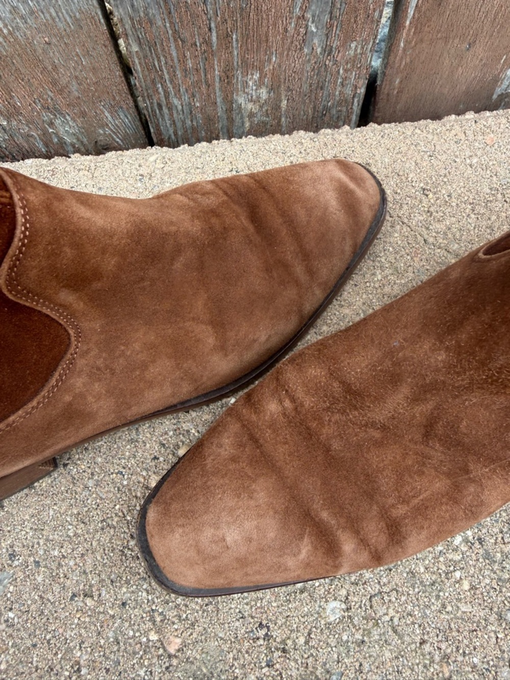 Aquatalia Women’s Brown Leather Sock Ankle Boot Side Zip Almond Toe Size 7 - Picture 8 of 15